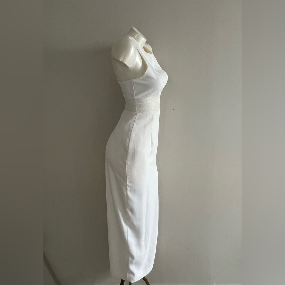 Vintage Datani Elegant White Sleeveless Dress Sz 4